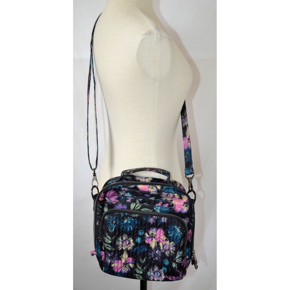 LUG Ranger Crossbody Bag Black Bloom Floral Adjustable Strap Top Handle
